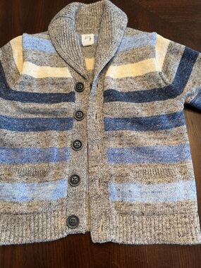 babyGap Knit Cardigan Sweater 18–24 Months Striped Button Front Boys Neutral